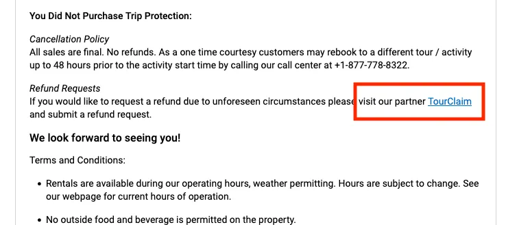 FareHarbor integration screenshot